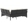 Sofá en forma de L con cojines ratán sintético negro von , Gartensets - Ref: Foro24-365415, Preis: 321,12 €, Rabatt: %