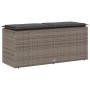 Banco de jardín con cojín ratán sintético gris 110x40x44 cm von , Gartenbänke - Ref: Foro24-4104147, Preis: 105,85 €, Rabatt: %