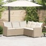 Sofá en forma de L con cojines ratán sintético beige von , Gartensets - Ref: Foro24-365417, Preis: 333,19 €, Rabatt: %