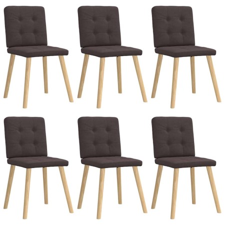 Sillas de comedor 6 unidades tela marrón oscuro by , dining chairs - Ref: Foro24-3315442, Price: 292,05 €, Discount: %