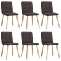 Sillas de comedor 6 unidades tela marrón oscuro by , dining chairs - Ref: Foro24-3315442, Price: 292,05 €, Discount: %