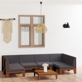 Gartenmöbel- und Kissenset 7-teilig aus massivem Akazienholz von vidaXL, Gartensets - Ref: Foro24-3058137, Preis: 895,35 €, R...