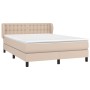 Cama box spring con colchón cuero sintético capuchino 140x190cm
