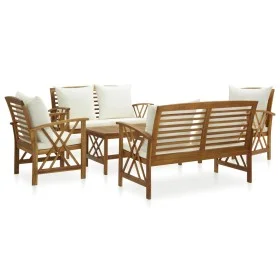 Garden furniture 5 pieces with cushions solid acacia wood by vidaXL, Garden sets - Ref: Foro24-3057989, Price: 607,92 €, Disc...