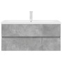 Set muebles de baño 2 piezas madera contrachapada gris hormigón