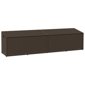 Caja de almacenaje jardín ratán sintético marrón 220x50x58 cm von , Aufbewahrungsboxen für den Außenbereich - Ref: Foro24-410...