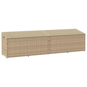 Caja de almacenaje jardín ratán beige 220x50x58 cm von , Aufbewahrungsboxen für den Außenbereich - Ref: Foro24-4104077, Preis...