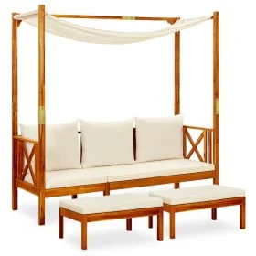 Garden bench with awning and footrest solid acacia wood by vidaXL, garden benches - Ref: Foro24-3058007, Price: 346,87 €, Dis...