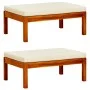 Garden bench with awning and footrest solid acacia wood by vidaXL, garden benches - Ref: Foro24-3058007, Price: 346,87 €, Dis...