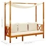 Garden bench with awning and footrest solid acacia wood by vidaXL, garden benches - Ref: Foro24-3058007, Price: 346,87 €, Dis...