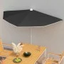 Semicircular garden umbrella with pole 300x150 cm black by vidaXL, Umbrellas - Ref: Foro24-315565, Price: 26,37 €, Discount: %