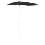 Semicircular garden umbrella with pole 300x150 cm black by vidaXL, Umbrellas - Ref: Foro24-315565, Price: 26,37 €, Discount: %