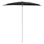 Semicircular garden umbrella with pole 300x150 cm black by vidaXL, Umbrellas - Ref: Foro24-315565, Price: 26,37 €, Discount: %