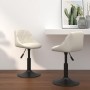 Sillas de comedor giratorias 2 uds terciopelo crema