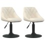 Sillas de comedor giratorias 2 uds terciopelo crema