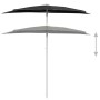 Halbrunder Gartenschirm mit Mast 300x150 cm schwarz von vidaXL, Sonnenschirme - Ref: Foro24-315565, Preis: 26,93 €, Rabatt: %