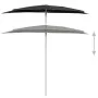 Semicircular garden umbrella with pole 300x150 cm black by vidaXL, Umbrellas - Ref: Foro24-315565, Price: 26,37 €, Discount: %
