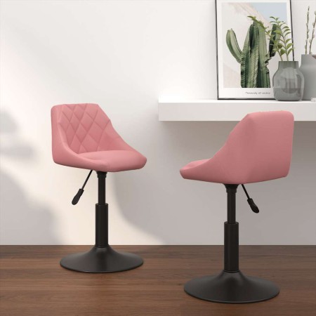 Sillas de comedor giratorias 2 unidades terciopelo rosa by , dining chairs - Ref: Foro24-335332, Price: 122,78 €, Discount: %