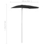 Halbrunder Gartenschirm mit Mast 300x150 cm schwarz von vidaXL, Sonnenschirme - Ref: Foro24-315565, Preis: 26,93 €, Rabatt: %