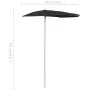 Semicircular garden umbrella with pole 300x150 cm black by vidaXL, Umbrellas - Ref: Foro24-315565, Price: 26,37 €, Discount: %