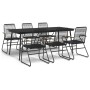 Juego de comedor para jardín 7 piezas ratán PVC negro de vidaXL, Conjuntos de jardín - Ref: Foro24-3060271, Precio: 539,70 €
