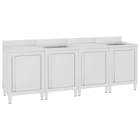 Professional stainless steel kitchen sink 240x60x96 cm by vidaXL, Restoration - Ref: Foro24-3058272, Price: 1,00 €, Discount: %