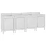 Professionelles Küchenspülbecken aus Edelstahl, 240 x 60 x 96 cm von vidaXL, Wiederherstellung - Ref: Foro24-3058272, Preis: ...