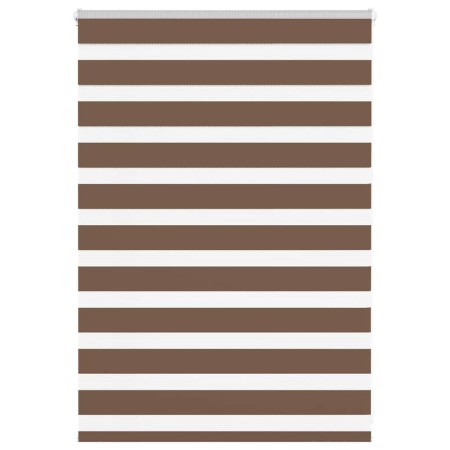 Estor cebra marrón 115x100 cm tejido ancho 110,9 cm poliéster de , Persianas y estores - Ref: Foro24-4014316, Precio: 26,50 €