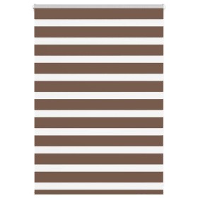 Estor cebra marrón 105x100 cm tejido ancho 100,9 cm poliéster de , Persianas y estores - Ref: Foro24-4014314, Precio: 25,01 €