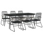 Juego de comedor para jardín 7 piezas ratán PVC negro de vidaXL, Conjuntos de jardín - Ref: Foro24-3060271, Precio: 539,70 €