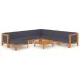 Juego muebles de jardín y cojines 9 pzas madera maciza acacia de vidaXL, Conjuntos de jardín - Ref: Foro24-3058133, Precio: 1...