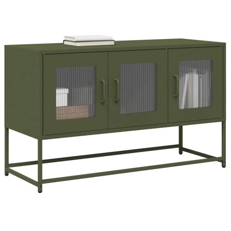 Mueble TV acero laminado en frío verde oliva 100,5x39x60,5 cm by , TV Furniture - Ref: Foro24-853342, Price: 97,88 €, Discoun...