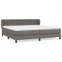 Cama box spring con colchón cuero sintético gris 200x200 cm