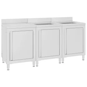 Professional stainless steel kitchen sink 180x60x96 cm by vidaXL, Restoration - Ref: Foro24-3058271, Price: 843,29 €, Discoun...