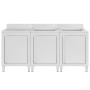 Fregadero de cocina profesional acero inoxidable 180x60x96 cm