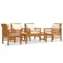 Gartenmöbelset 5 Stück mit Kissen aus massivem Akazienholz von vidaXL, Gartensets - Ref: Foro24-3058097, Preis: 516,98 €, Rab...