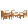5-piece garden furniture set with solid acacia wood and cushions by vidaXL, Garden sets - Ref: Foro24-3058097, Price: 563,30 ...