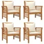 Juego de muebles jardín 5 pzas con cojines madera maciza acacia de vidaXL, Conjuntos de jardín - Ref: Foro24-3058097, Precio:...