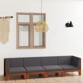 Gartenmöbel- und Kissenset 4-teilig aus massivem Akazienholz von vidaXL, Gartensets - Ref: Foro24-3058117, Preis: 585,59 €, R...