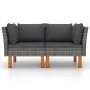 Sofás de esquina 2 uds ratán sintético y madera de eucalipto by vidaXL, Modular outdoor sofas - Ref: Foro24-315758, Price: 12...