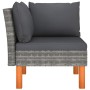 Ecksofas 2 Stück aus synthetischem Rattan und Eukalyptusholz von vidaXL, Modulare Sofas für den Außenbereich - Ref: Foro24-31...