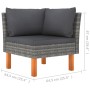 Ecksofas 2 Stück aus synthetischem Rattan und Eukalyptusholz von vidaXL, Modulare Sofas für den Außenbereich - Ref: Foro24-31...