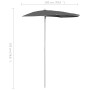 Sombrilla de jardín semicircular palo 300x150 cm gris antracita de vidaXL, Sombrillas - Ref: Foro24-315561, Precio: 27,10 €, ...