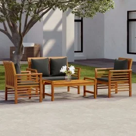 4-piece garden furniture set and solid acacia wood cushions by vidaXL, Garden sets - Ref: Foro24-3058098, Price: 485,80 €, Di...