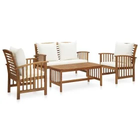 Garden furniture 4 pieces with cushions solid acacia wood by vidaXL, Garden sets - Ref: Foro24-3057975, Price: 425,96 €, Disc...