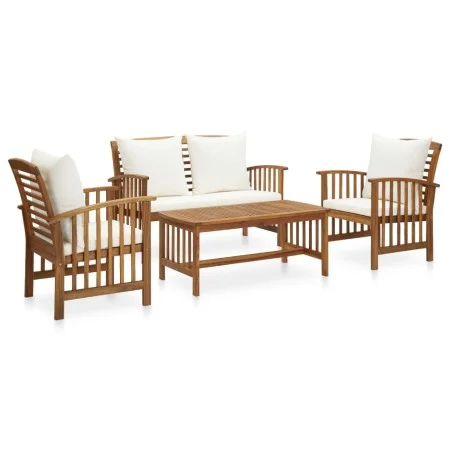 Gartenmöbel 4-teilig mit Kissen aus massivem Akazienholz von vidaXL, Gartensets - Ref: Foro24-3057975, Preis: 421,48 €, Rabat...