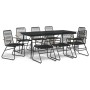 9-piece black PVC rattan garden dining set by vidaXL, Garden sets - Ref: Foro24-3060272, Price: 634,08 €, Discount: %