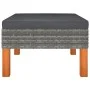 Fußhocker aus synthetischem Rattan und massivem Eukalyptusholz von vidaXL, Modulare Sofas für den Außenbereich - Ref: Foro24-...