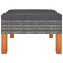 Fußhocker aus synthetischem Rattan und massivem Eukalyptusholz von vidaXL, Modulare Sofas für den Außenbereich - Ref: Foro24-...