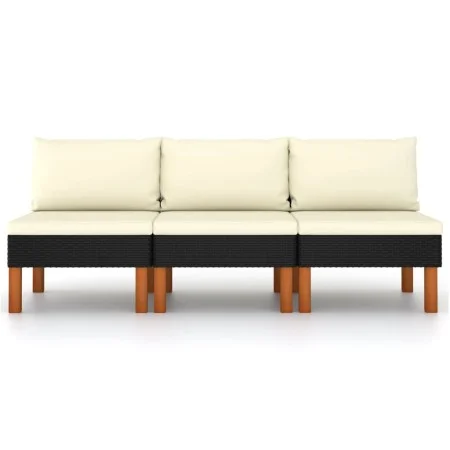 Central sofas 3 units synthetic rattan and eucalyptus wood by vidaXL, Modular outdoor sofas - Ref: Foro24-315768, Price: 142,...